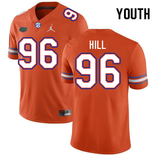 Youth #96 Gavin Hill Florida Gators College Football Jerseys Stitched Sale-Orange - Click Image to Close